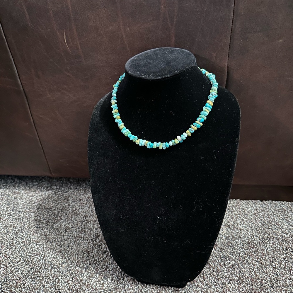 Hand Crafted “One of a Kind” by Unique Earth Turquoise & Sterling Silver Choker